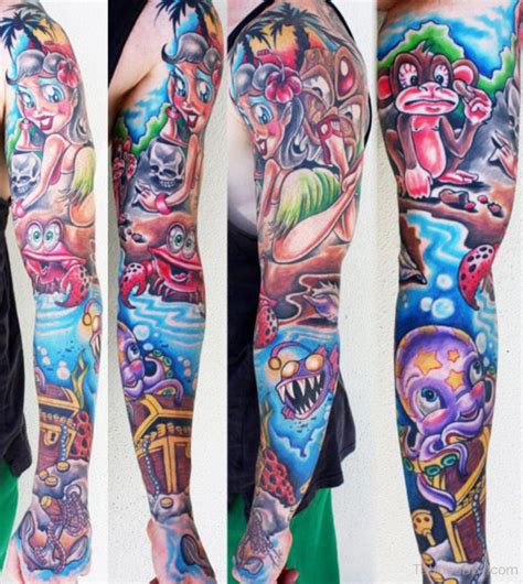 cartoon tattoo sleeve